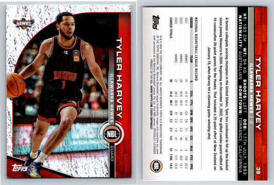 Card # 38 Tyler Harvey Illawarra Hawks Opal NBL Topps 2023 2024