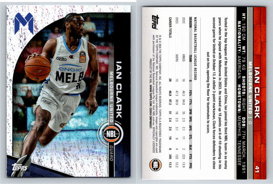 Card # 41 Ian Clark Melbourne United Opal NBL Topps 2023 2024