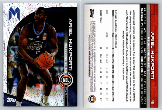 Card # 42 Ariel Hukporti Melbourne United Opal NBL Topps 2023 2024