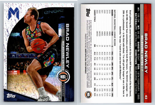 Card # 43 Brad Newley Melbourne United Opal NBL Topps 2023 2024