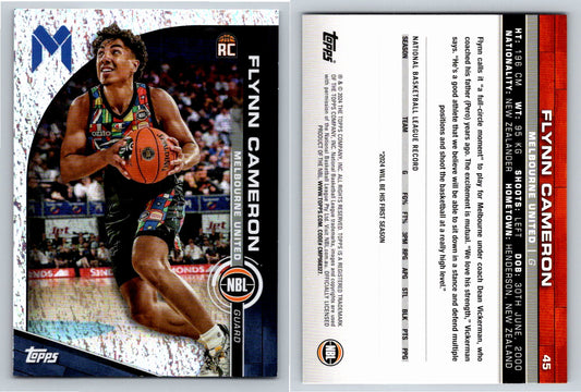 Card # 45 Flynn Cameron Melbourne United Opal NBL Topps 2023 2024