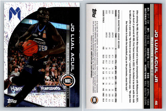 Card # 46 Jo Lual-Acuil JR Melbourne United Opal NBL Topps 2023 2024