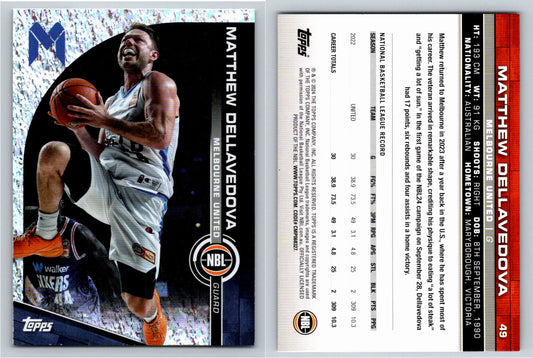 Card # 49 Matthew Dellavedova Melbourne United Opal NBL Topps 2023 2024