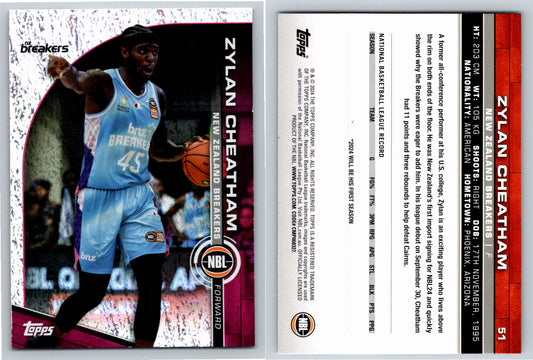 Card # 51 Zylan Cheatham New Zealand Breakers Opal NBL Topps 2023 2024