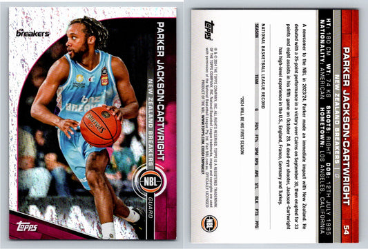 Card # 54 Parker Jackson-Cartwright New Zealand Breakers Opal NBL Topps 2023 2024