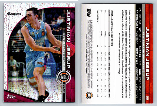 Card # 55 Justinian Jessup New Zealand Breakers Opal NBL Topps 2023 2024
