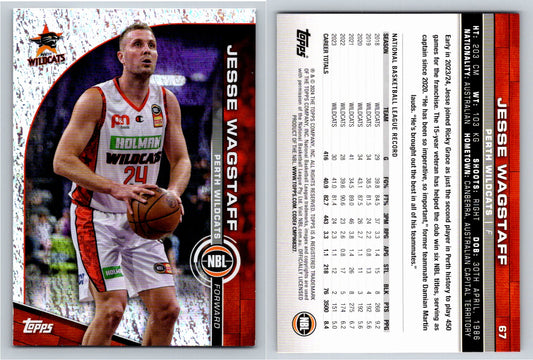 Card # 67 Jesse Wagstaff Perth Wildcats Opal NBL Topps 2023 2024