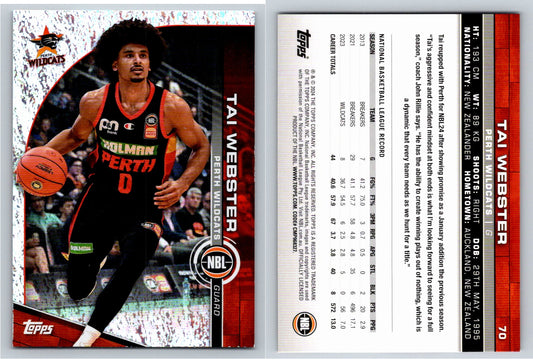 Card # 70 Tai Webster Perth Wildcats Opal NBL Topps 2023 2024