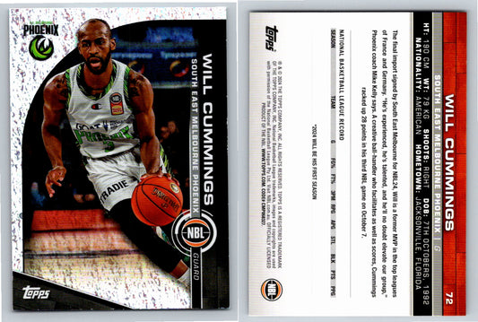 Card # 72 Will Cummings South East Melbourne Phoenix Opal NBL Topps 2023 2024