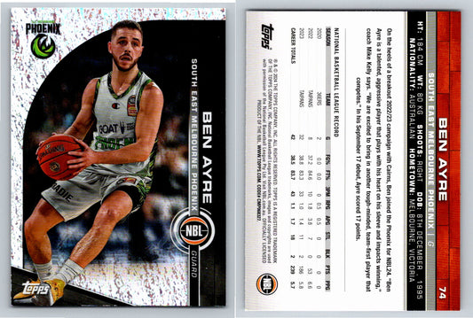 Card # 74 Ben Ayre South East Melbourne Phoenix Opal NBL Topps 2023 2024