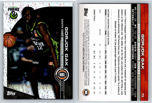 Card # 75 Gorjok Gak South East Melbourne Phoenix Opal NBL Topps 2023 2024