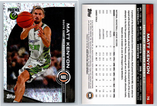Card # 76 Matt Kenyon South East Melbourne Phoenix Opal NBL Topps 2023 2024