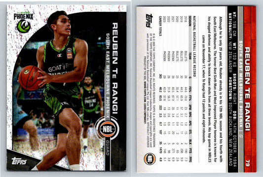 Card # 79 Reuben Te Rangi South East Melbourne Phoenix Opal NBL Topps 2023 2024