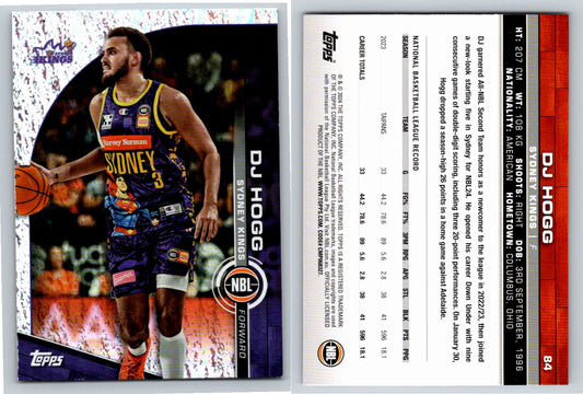 Card # 84 DJ Hogg Sydney Kings Opal NBL Topps 2023 2024