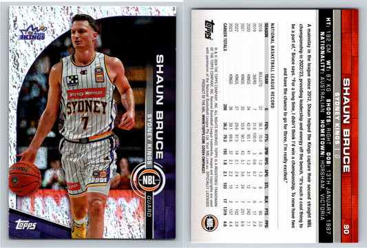 Card # 90 Shaun Bruce Sydney Kings Opal NBL Topps 2023 2024