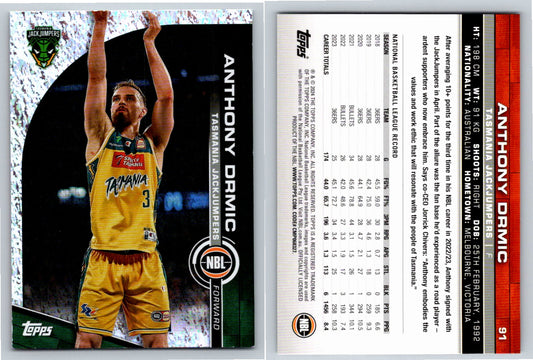 Card # 91 Anthony Drmic Tasmania JackJumpers Opal NBL Topps 2023 2024