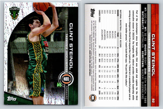 Card # 92 Clint Steindl Tasmania JackJumpers Opal NBL Topps 2023 2024