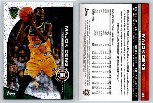 Card # 95 Majok Deng Tasmania JackJumpers Opal NBL Topps 2023 2024