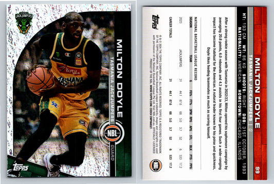 Card # 99 Milton Doyle Tasmania JackJumpers Opal NBL Topps 2023 2024