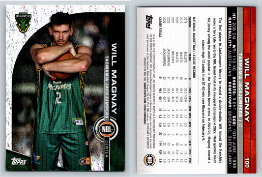 Card # 100 Will Magnay Tasmania JackJumpers Opal NBL Topps 2023 2024