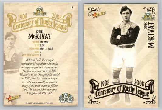Card #   5 CHRIS McKIVAT NRL Centenary of Rugby League