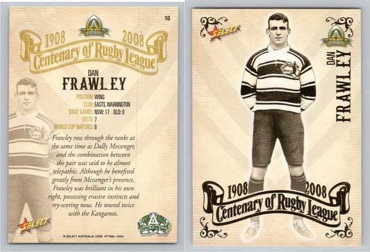 Card #   10 DAN FRAWLEY NRL Centenary of Rugby League