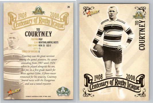 Card #   20 TED COURTNEY NRL Centenary of Rugby League