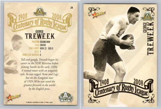 Card #   24 GEORGE TREWEEK NRL Centenary of Rugby League