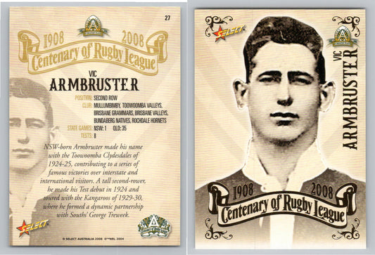 Card #   27 VIC ARMBRUSTER NRL Centenary of Rugby League