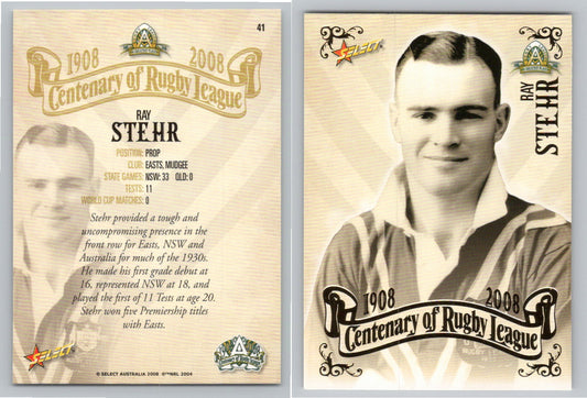 Card #   41 RAY STEHR NRL Centenary of Rugby League
