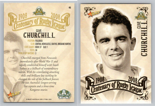 Card #   46 CLIVE CHURCHILL NRL Centenary of Rugby League