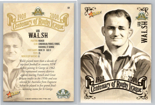 Card #   61 IAN WALSH NRL Centenary of Rugby League