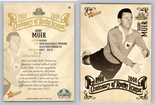 Card #   66 BARRY MUIR NRL Centenary of Rugby League