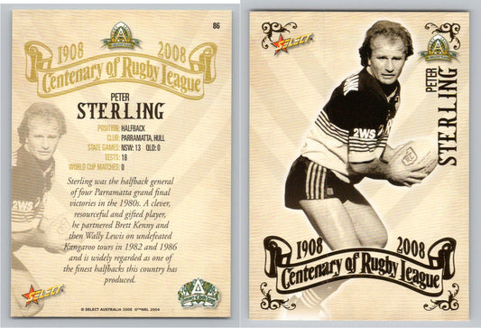 Card #   86 PETER STERLING NRL Centenary of Rugby League