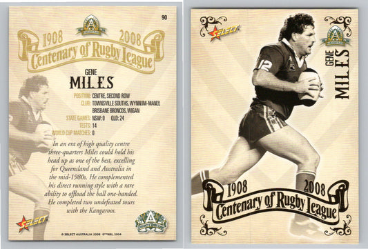 Card #   90 GENE MILES NRL Centenary of Rugby League