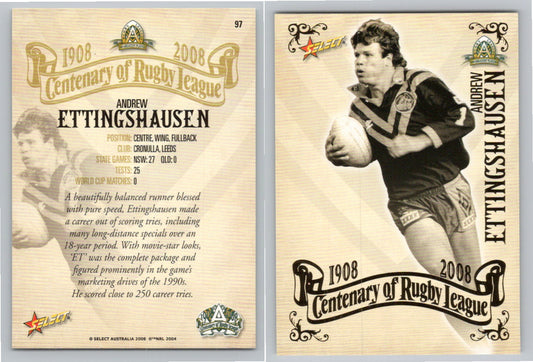 Card #   97 ANDREW ETTINGSHAUSEN NRL Centenary of Rugby League