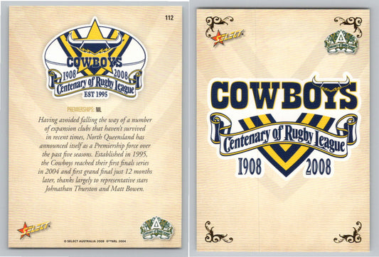 Card #   112 NORTH QUEENSLAND NRL Centenary of Rugby League