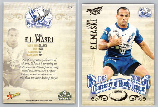 Card #   125 HAZEM EL MASRI NRL Centenary of Rugby League