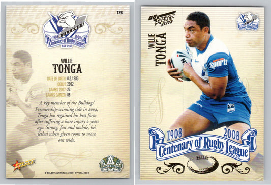 Card #   128 WILLIE TONGA NRL Centenary of Rugby League