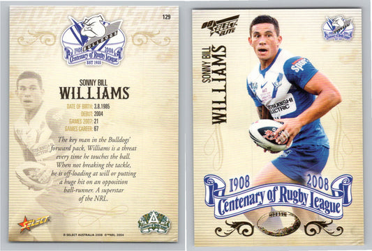 Card #   129 SONNY BILL WILLIAMS NRL Centenary of Rugby League