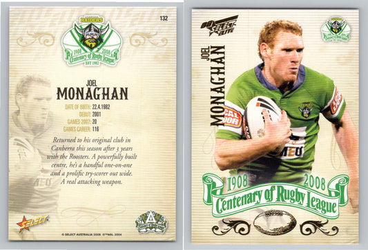 Card #   132 JOEL MONAGHAN NRL Centenary of Rugby League