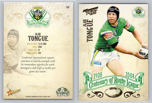 Card #   133 ALAN TONGUE NRL Centenary of Rugby League