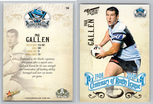 Card #   136 PAUL GALLEN NRL Centenary of Rugby League
