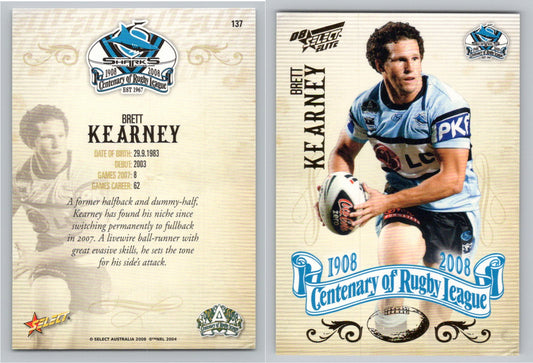 Card #   137 BRETT KEARNEY NRL Centenary of Rugby League