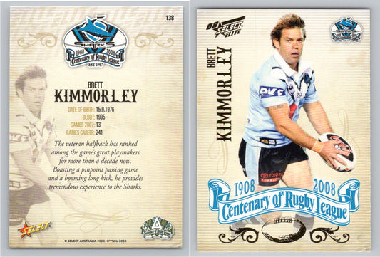 Card #   138 BRETT KIMMORLEY NRL Centenary of Rugby League