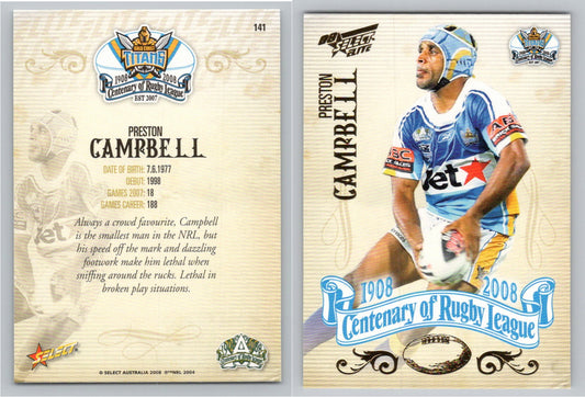 Card #   141 PRESTON CAMPBELL NRL Centenary of Rugby League