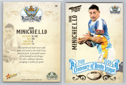 Card #   142 MARK MINICHIELLO NRL Centenary of Rugby League