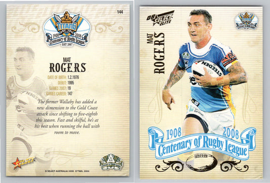 Card #   144 MAT ROGERS NRL Centenary of Rugby League
