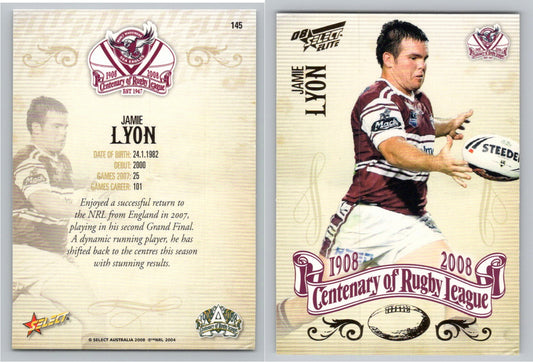 Card #   145 JAMIE LYON NRL Centenary of Rugby League