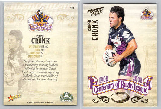 Card #   150 COOPER CRONK NRL Centenary of Rugby League